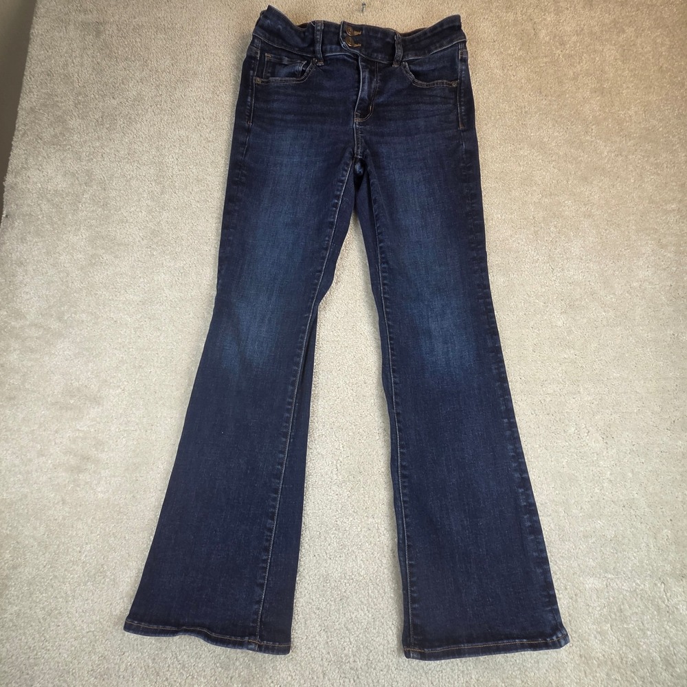 American Eagle Kick Boot Jeans Womens 10 Regular Dark Wash Next Level Stretch